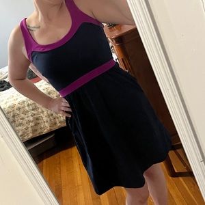 Cynthia Rowley dark blue dress w/ hot pink accents - pockets - casual or work